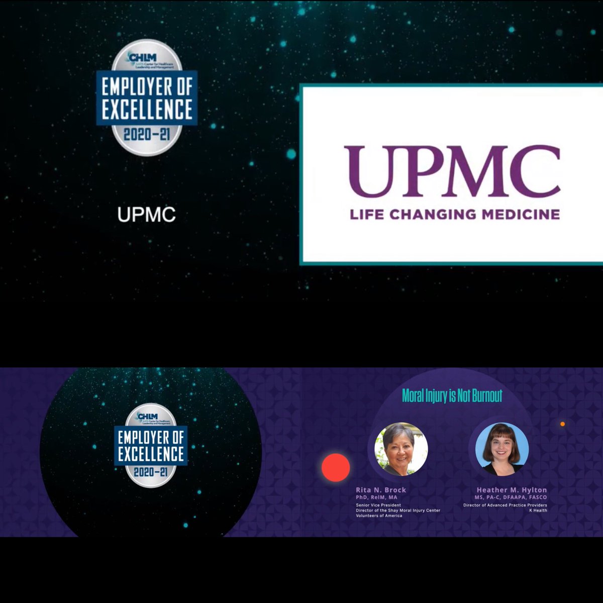 AmylynnHaller's tweet photo. @AAPAorg Virtual Conference Day 4!UPMC was recognized as one of the recipients of the Employers of Excellence Awards for 2020-21 on today’s first main stage event! Proud to be a part of the team lead by @BenReynoldsPAC to provide a top workplace for APPs! #AAPA21 #APPLeadership https://t.co/s4wiOZQ49w