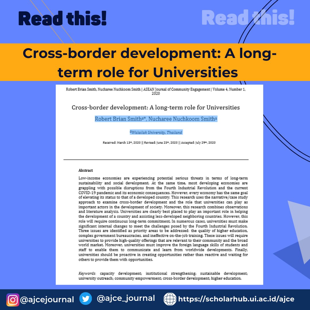 ajce_journal's tweet photo. At the same time, most developing economies are grappling with possible disruptions from the Fourth Industrial Revolution and the current COVID-19 pandemic and its economic consequences. https://t.co/xDEXhwnQjR