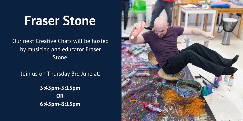 StarcatchersCS's tweet photo. Our last #CreativeChats (at least for a wee while!) will be hosted by musician and educator @stone_fraser. Join us for child-led, fun, exploratory music ideas!
Secure your free space here -
3:45pm: https://t.co/B2ykCXMAFs
6:45pm: https://t.co/1QH3ypaWN6 https://t.co/09msmqNhpo