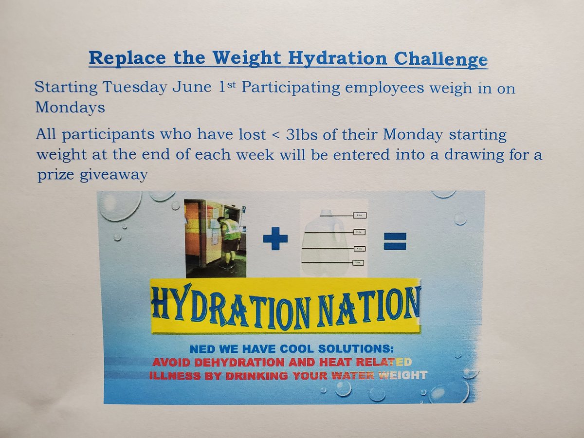 USaftey's tweet photo. June is Hydration Month and we are kicking off the Summer with a Hydrarion Challenge!!! #hydration #weightloss https://t.co/gHgL7Z0gq0