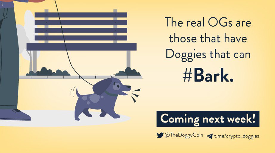 TheDoggyCoin's tweet photo. 🔥🔥 Next week... #Barking Sounds #NFT are coming! Prepare your $BARK ... 💪 https://t.co/CLOmG9ncGG