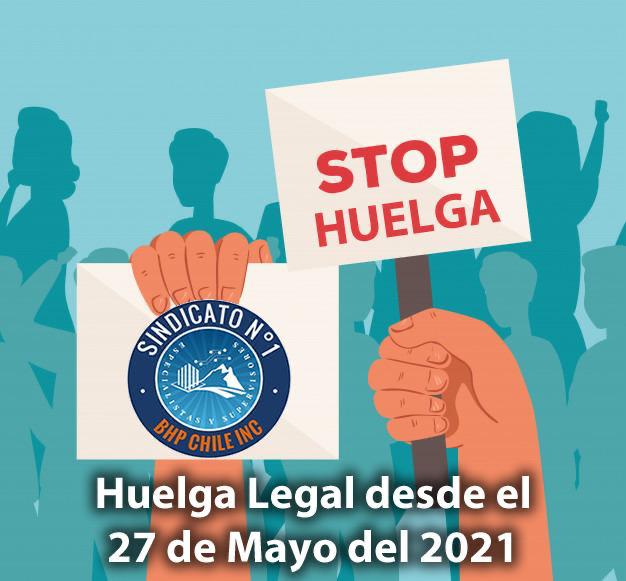 Huelga legal del sindicato N1 de BHP  chile Inc, esperamos el apoyo de nuestros compañeros <a href="/sindicatoANT/">Sindicato único de trabajadores de Minera Antucoya</a> @3_sindicato <a href="/AssaSindicato/">SindicatoTrabajadoresASSA</a> <a href="/fedeminerachile/">Federación Minera</a> <a href="/FESUMINchile/">FESUMIN</a> <a href="/ReporteMinero/">Reporte Minero</a>