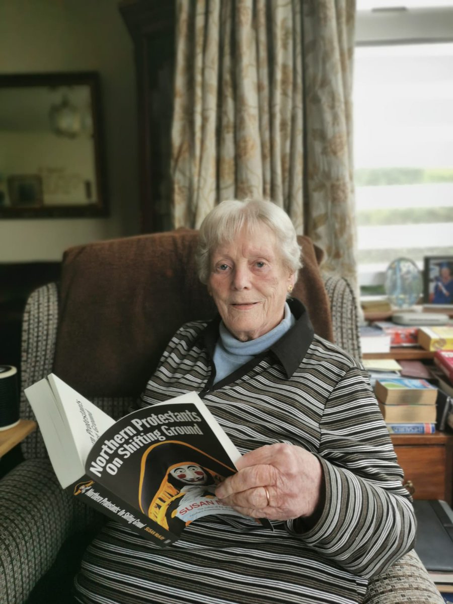 BarryBelfast70's tweet photo. Kate McCaffrey settles down to read @SusanMcKay15 new book Northern Protestants on Shifting Ground https://t.co/XNOxT23SLC