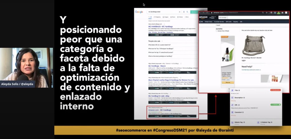 sergiovazq's tweet photo. Muy fan de @aleyda y sus ponencias de #SEO en el #CongresoDSM21 de nivel con diapositivas muy descriptivas. Recomiendo su #libroSEO https://t.co/3LLD5pLo1F