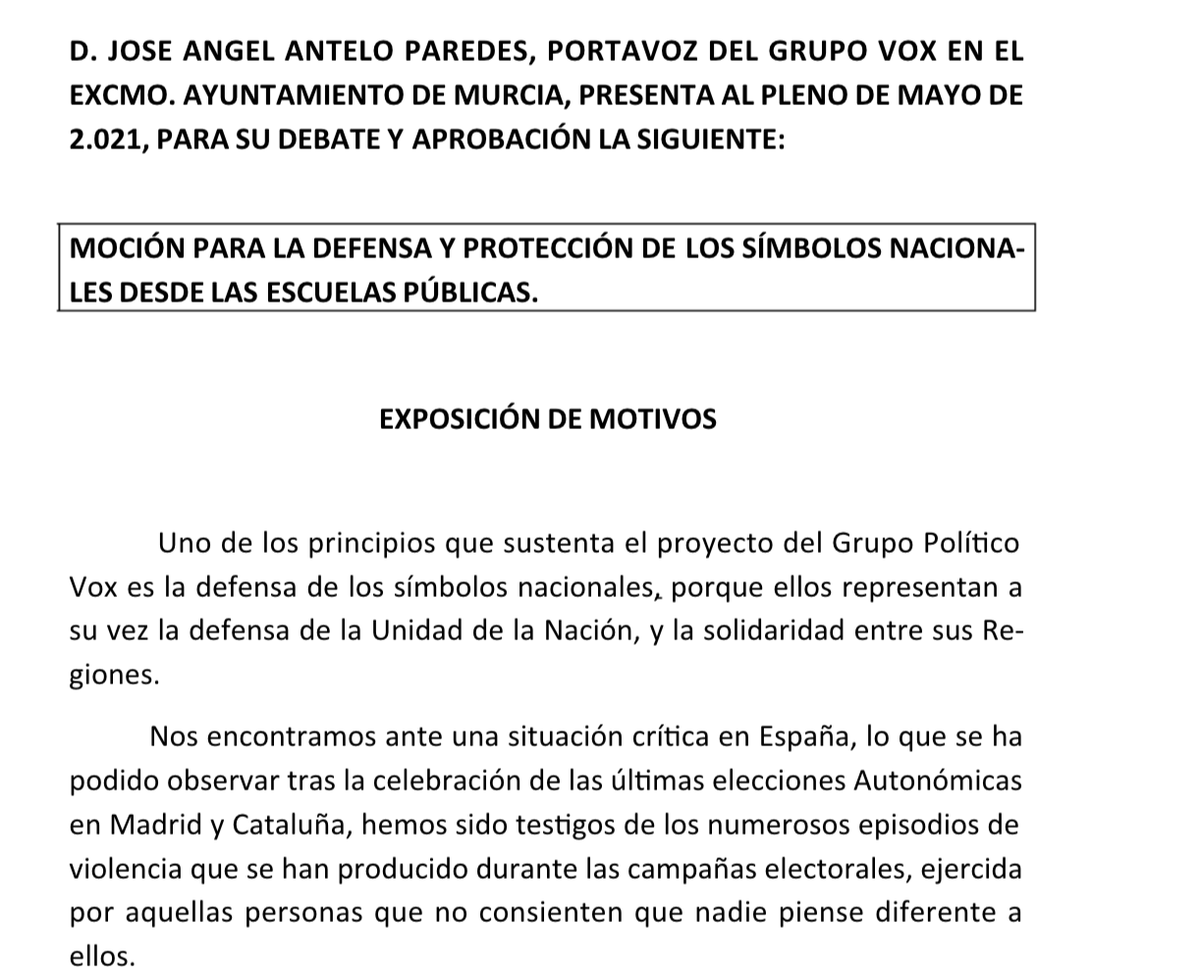 eldiarioes's tweet photo. ÚLTIMA HORA | Vox propone escuchar el himno nacional en las aulas murcianas cada mañana https://t.co/6ZIMv6Vz68 Por @SantiagoCabCat https://t.co/X1POocScQb
