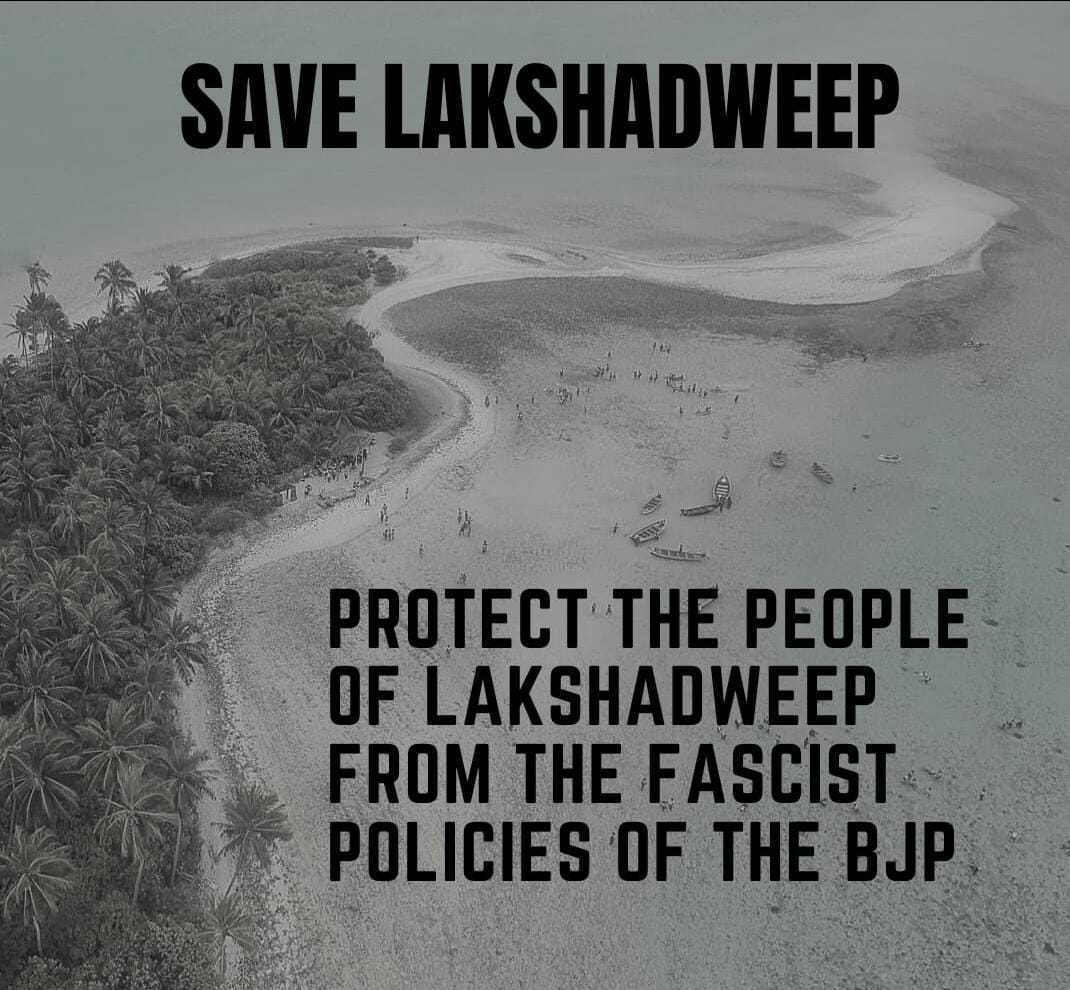 NakshatraGhosh2's tweet photo. Save Lakshadweep from Praful K Patel in mainland India we have partial democracy with a supreme leader but in the islands  we have no democracy at all.After the relaxation of Covid norms by Praful the cases rose.Then we have GOONDAS ACT which is illogical.#SaveLakshadweep https://t.co/kUEcwovnzP