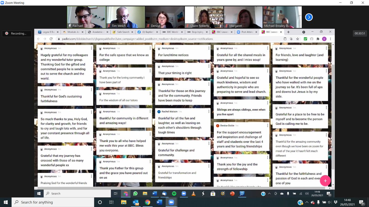 And with a rather fancy technological flourish, we constructed this 'wall of thanks'