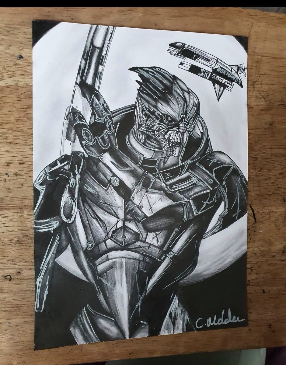 'There's no Shepard without Vakarian' 

My first Mass Effect drawing since starting the remaster! Of course it's gotta be Garrus! Drawn in pencil &amp; posca markers.