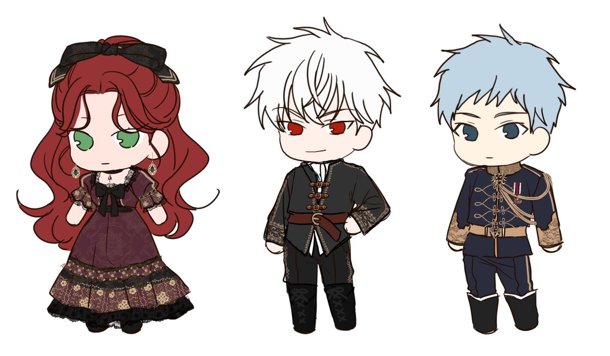 32화 뒷부분 의상디자인! 이렇게 그려도 중간에 수정하곤 해요...ㅎㅎ