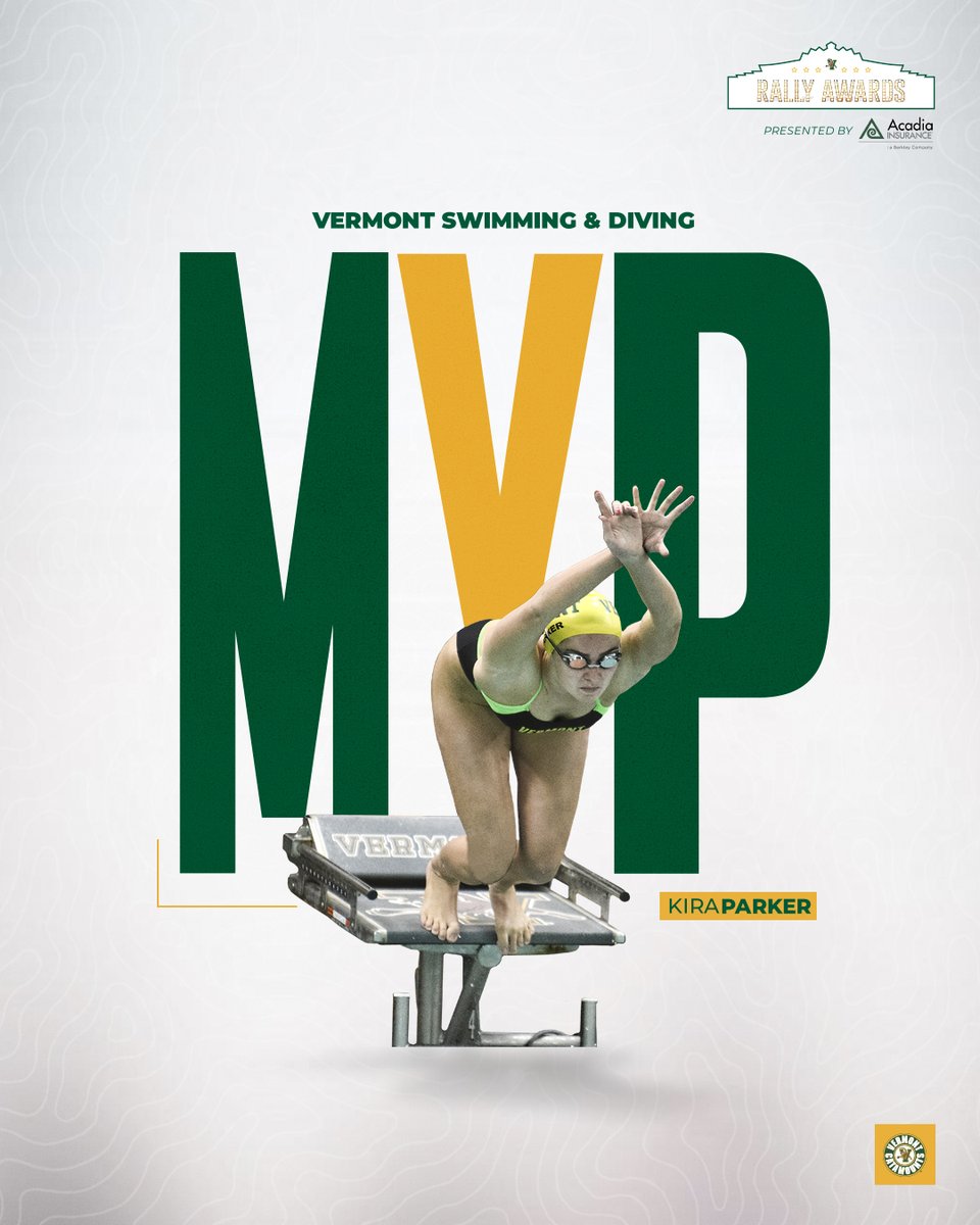 UVM Athletics (@uvmathletics) on Twitter photo Kira Parker is the 2021 <a href="/UVMSwimming/">UVM Swimming & Diving</a> & Diving MVP! She was the 7th highest individual scorer at the 2021 America East Swimming and Diving Championships. She was an All-Conference performer for UVM in the 50 Free, 100 Back & the 100 Free.
#RallyAwards | #ThisIsVermont Kira Parker is the 2021 <a href="/UVMSwimming/">UVM Swimming & Diving</a> & Diving MVP! She was the 7th highest individual scorer at the 2021 America East Swimming and Diving Championships. She was an All-Conference performer for UVM in the 50 Free, 100 Back & the 100 Free.
#RallyAwards | #ThisIsVermont