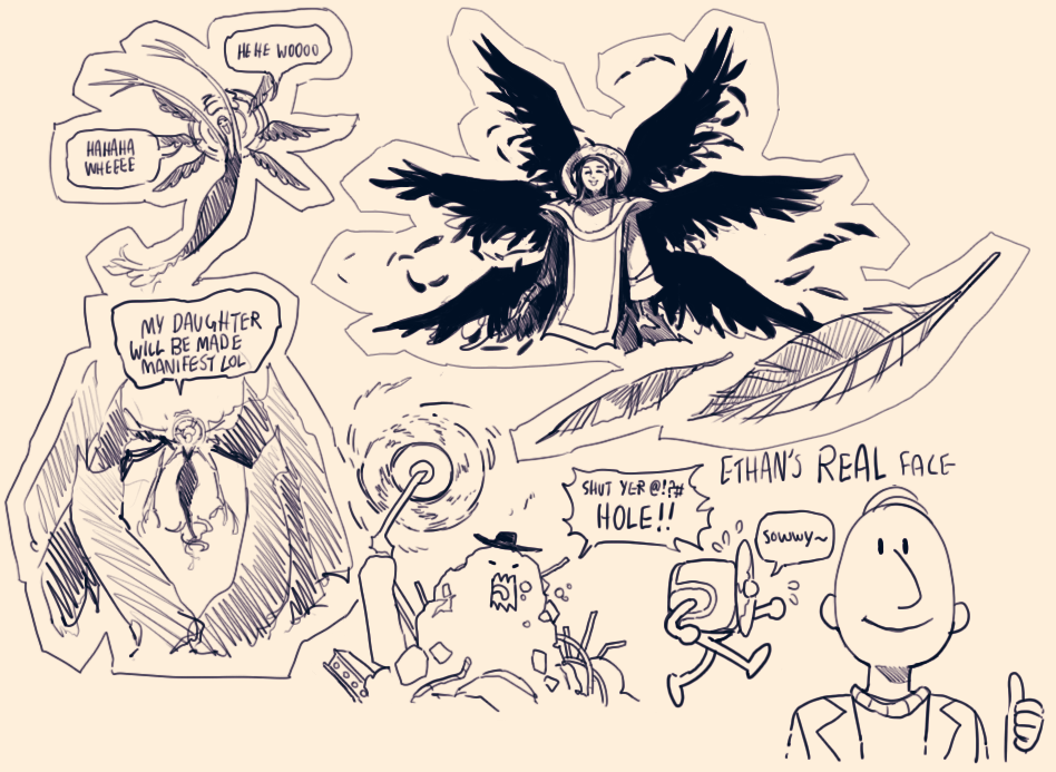 sketches from the final RE stream! spoilery, so don't look if you wanna avoid those 