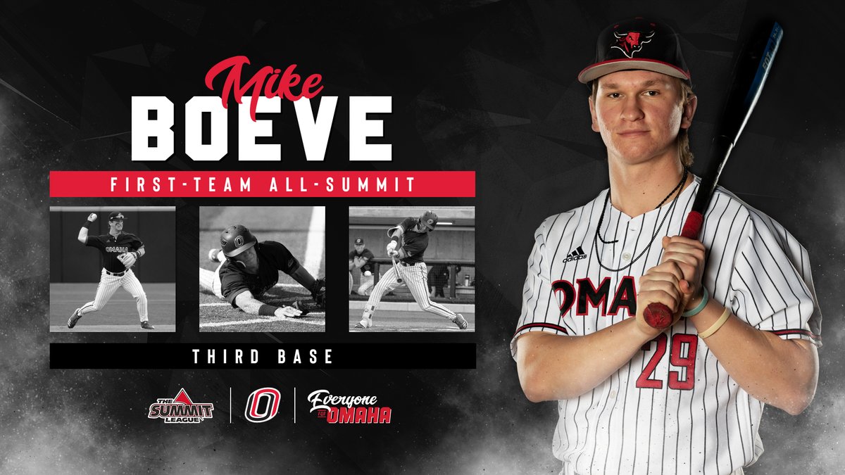 ⚫️ 𝙈𝙄𝙆𝙀 𝘽𝙊𝙀𝙑𝙀 🔴
All-Summit First Team ✊

✅ league leader in doubles
✅ sixth in league in hits &amp; batting average

#EveryoneForOmaha | #OmahaBSB