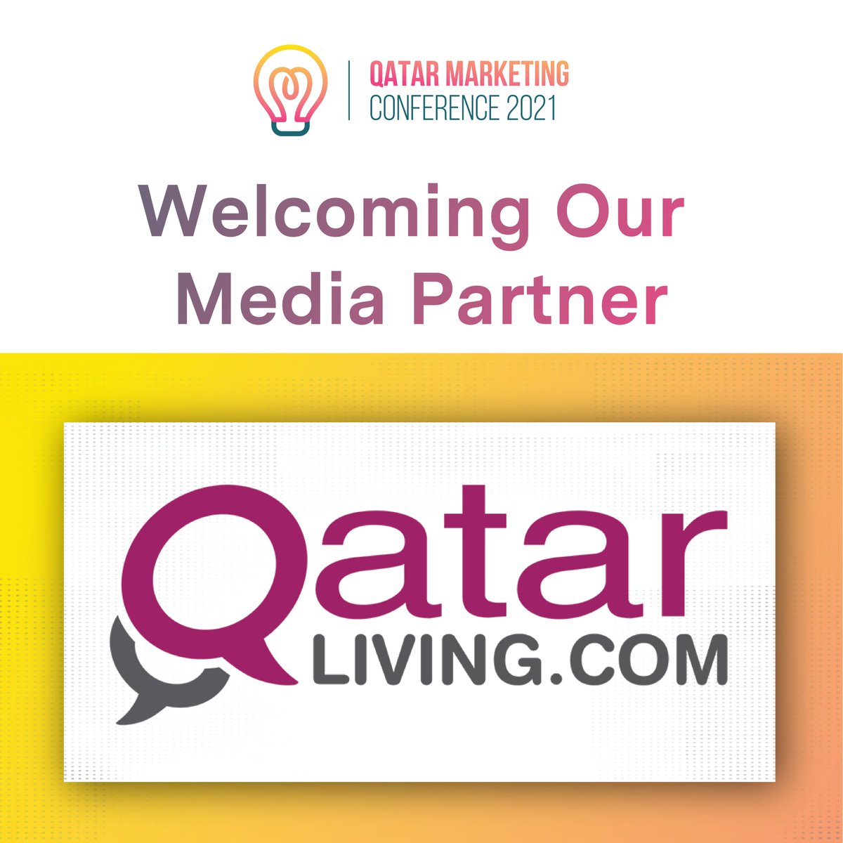 ConferenceQatar's tweet image. Announcing our partnership with Qatar Living as Media Partner for the upcoming Qatar Marketing Conference 2021 happening on 13th and 14th December 2021!

📣 Welcome aboard @qatarliving 

#QatarMarketingConf #Marketing #MarketingStrategy #Business #Branding #Market #Qatarliving
