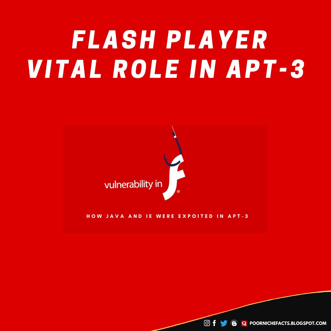 poornichefacts's tweet photo. Even the #flashplayer was exploited. #adobe #ripflashplayer #apt #cve #exploitation #webbrowser #internetexplorer #ripinternetexplorer #phishing #cyberattack #databreach #hacker #chinese #cybercrime  #malware #trojan #nation #communist #cybersecurity #Security #blogger #fireeye https://t.co/K27dXShWbU