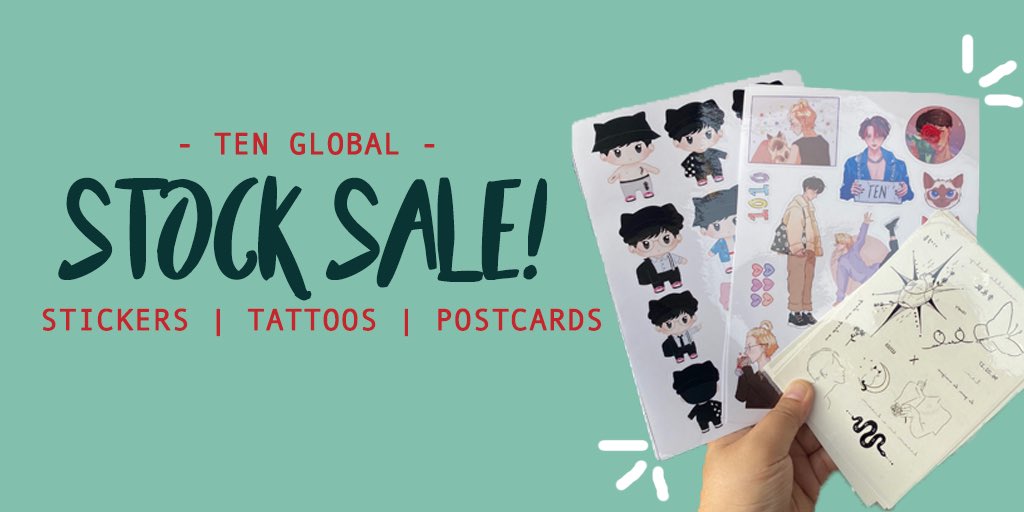 [TEN GLOBAL STOCK SALE]

stickers, tattoos, postcards &amp; bday merch! LIMITED STOCKS

— freebies w/ purchase while stocks last! 
— DM to open G.O

All 💰 used for future projects 

🔗: tinyurl.com/nongtenstocksa…

#TEN #nongten #텐 #wts #양도 #텐양도 #wayvdoll #nctdoll #tenlee_1001