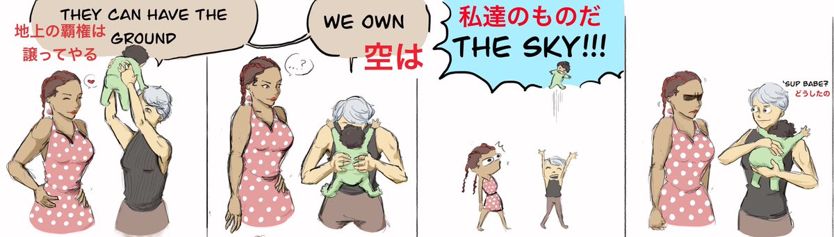 ekaffei's tweet photo. Legends and their babies pt. 2. Yes it’s the video where the dad throws his kid way too high 

ヴァルキリxローバ
#ApexLegendsFanart #ヴァルバ？？#Valkoba?? https://t.co/OvmxMfRCPX