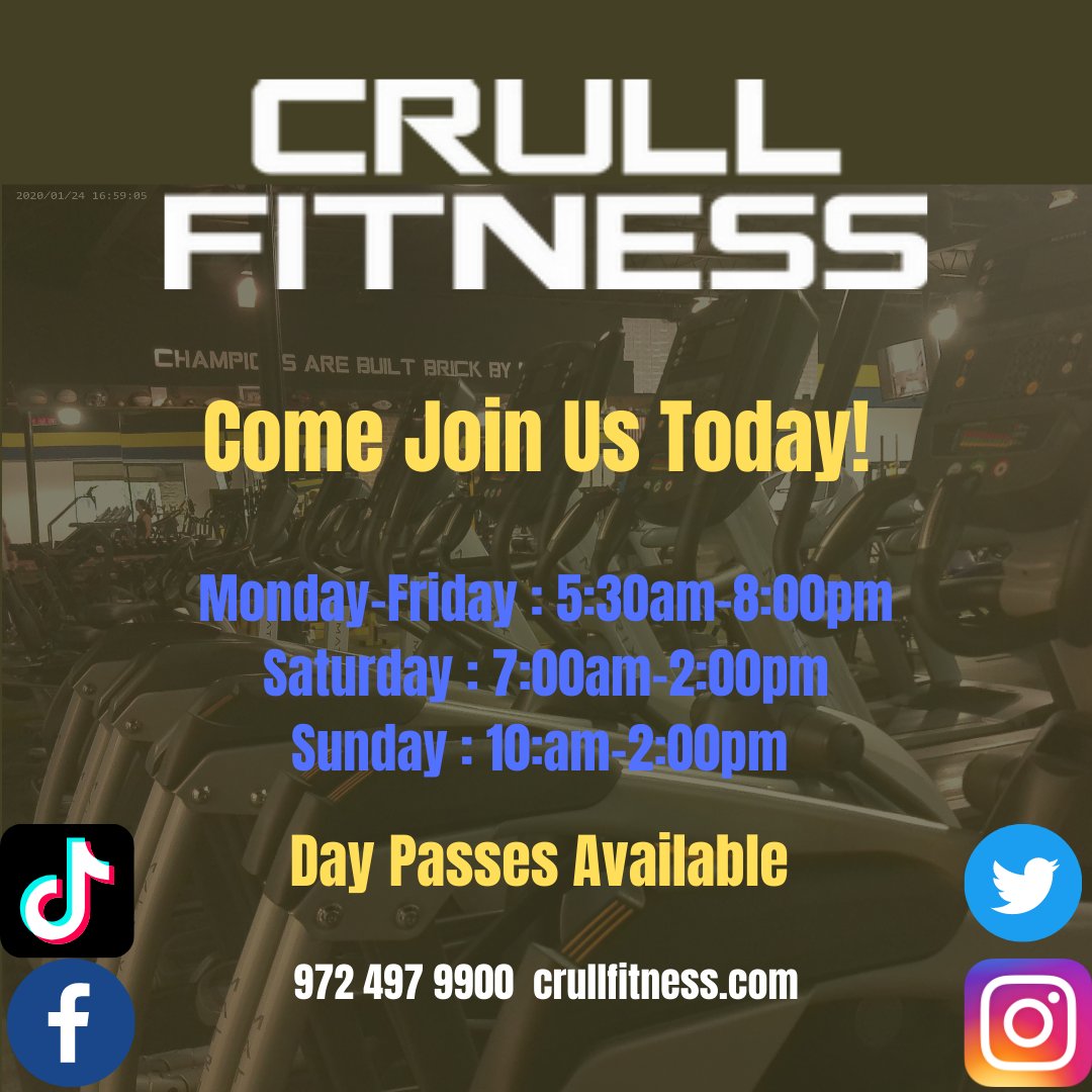 CrullFitness's tweet image. Champions built here.
#gymlife #crull #richardsontx #crullfitness #brickbybrick #summerkickoff #ChampionsBuiltHere Matrix Fitness 
Instagram @crullfitness
Facebook @Crull Fitness
Twitter @CrullFitness 
TikTok @crullfitness