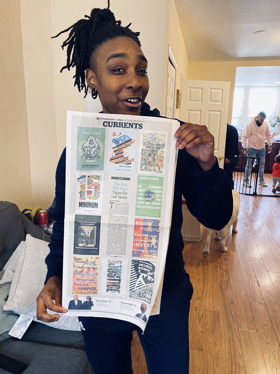byjonai's tweet photo. the philadelphia museum of art has acquired our posters from the #First100Days series for their PERMANENT COLLECTION!!!

my work is in a museum y’all 🙌🏾 https://t.co/l7aZtskh9S