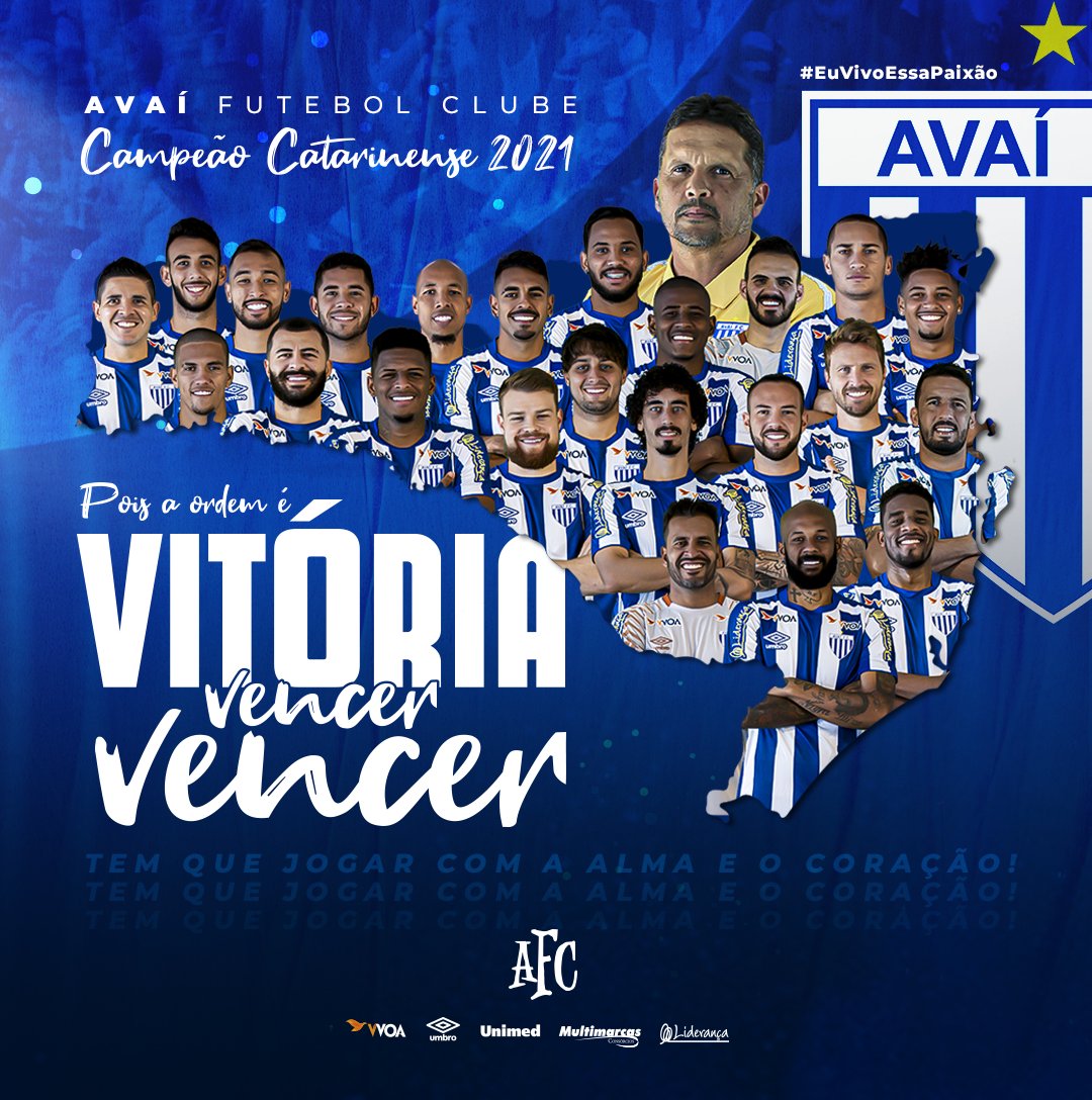 AvaiFC's tweet photo. O AVAÍ É CAMPEÃO CATARINENSE 2021!

COMEMORE,
NAÇÃO AVAIANA!

#EuVivoEssaPaixão https://t.co/ds8hcctX3r