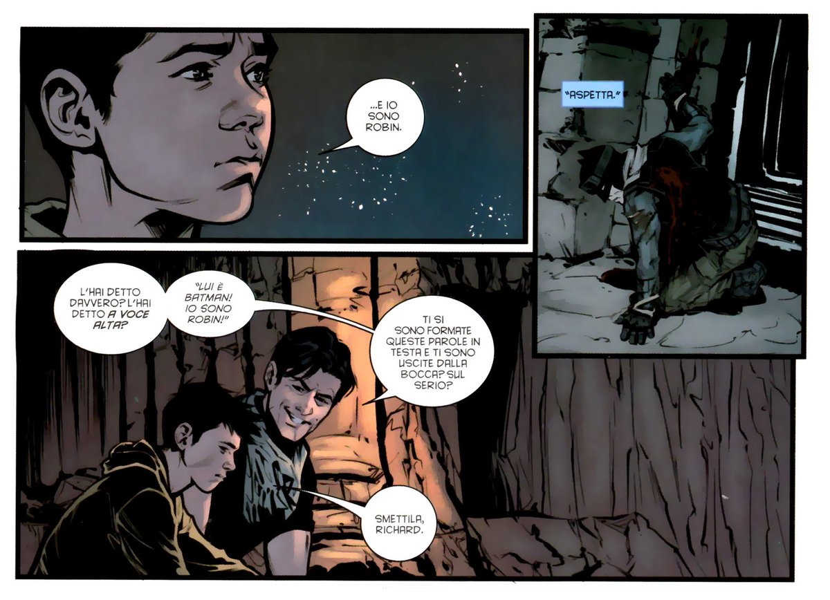 MyPrideHD's tweet photo. "It means he's Batman... and I'm Robin" #nightwing #tomking #robin #damianwayne #dickgrayson #dccomics #dickanddamian #nightwingandrobin #therulesofengagement #batman #batman35 https://t.co/86P7g1nwoE