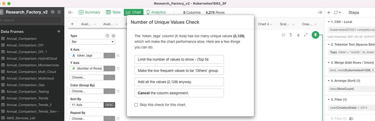 TorstenVolk's tweet photo. Thank you @ExploratoryData for listening. This dramatically reduces the anger factor of accidentally requesting a way too large data frame that would stall #R. #datascience #MachineLearning #awesomesoftware @ema_research https://t.co/KPcDJ0tfe5
