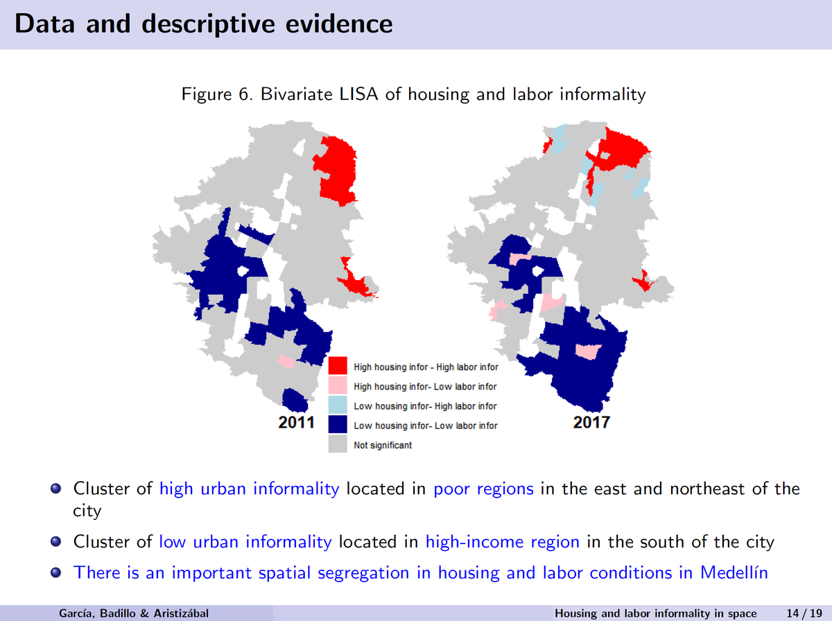 Gustavo A. García (@gusgarciacruz) on Twitter photo Today at 8pm (Colombia), I’ll be talking about Informal housing and labor informality in space at the World Conference of Spatial Econometrics. It's joint work with Erika Badillo (<a href="/ErikaBad6/">Erika Badillo</a>) & Juan Aristizábal (<a href="/aristizabal_jm/">Juan M. Aristizábal</a>). @EcofinEAFIT #EconTwitter #RStats #rspatial Today at 8pm (Colombia), I’ll be talking about Informal housing and labor informality in space at the World Conference of Spatial Econometrics. It's joint work with Erika Badillo (<a href="/ErikaBad6/">Erika Badillo</a>) & Juan Aristizábal (<a href="/aristizabal_jm/">Juan M. Aristizábal</a>). @EcofinEAFIT #EconTwitter #RStats #rspatial