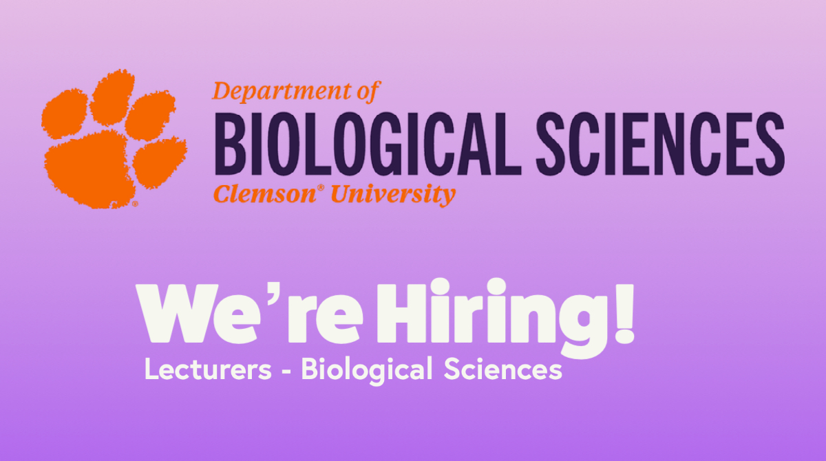 Clemson University Biological Sciences (@clemson_biolsci) on Twitter photo We are hiring 2 Lecturers in Biological Sciences for Fall 2021!  Review position qualifications and the application process at apply.interfolio.com/88231.
See also bit.ly/BioScijobs   RT! We are hiring 2 Lecturers in Biological Sciences for Fall 2021!  Review position qualifications and the application process at apply.interfolio.com/88231.
See also bit.ly/BioScijobs   RT!