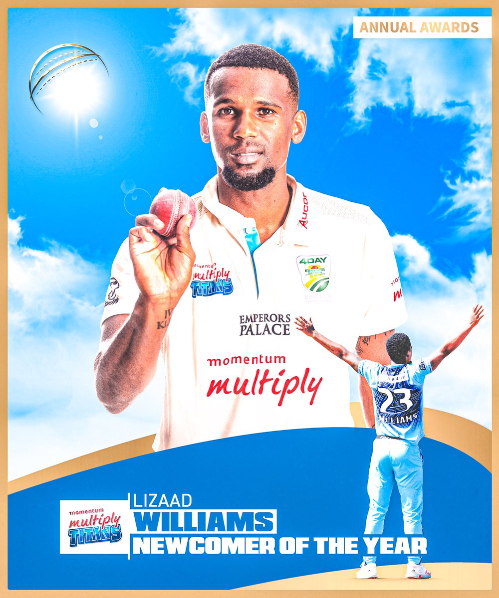 C O N G R A T U L A T I O N S Lizaad Williams. This year’s Newcomer of the year. 🌟

#TitansAwards21 | 💙 | #SkyBlues