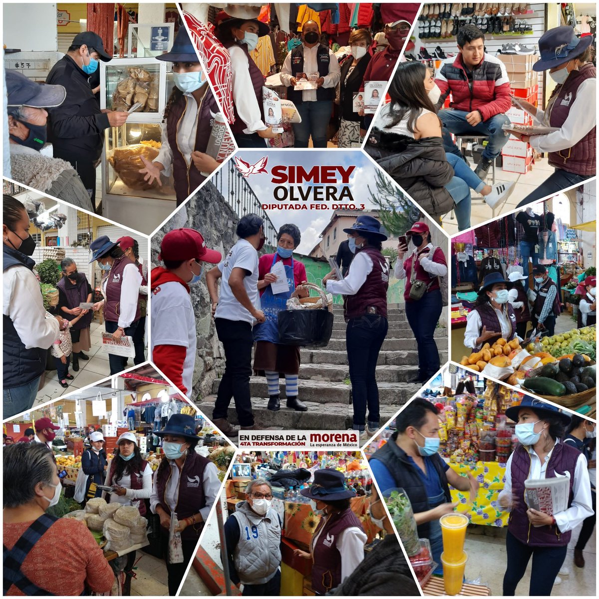 ssimey's tweet photo. En el Mercado Jesús Murillo Karam y el Mercado Camerino, los locatarios y los distintos comerciantes y clientes nos recibieron con gran cariño 🥰 Pudimos dialogar con ellos y presentar nuestras propuestas en favor de México 🇲🇽 
#EnDefensaDeLa4T
#SóloMorena
#DistritoFederal03 https://t.co/DOXi2lQE1n