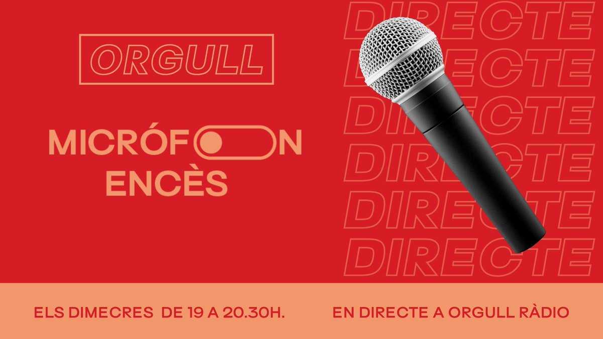 OrgullRadio's tweet photo. 🔴 #DIRECTE
Comença #MicrofonEnces! 🎙️ Un espai d'Orgull Radio destinat a escoltar xerrades realitzades per entitats LGTBI
Ara pots escoltar una organitzada per @CasalLambda amb Jordi Petit
📻 Connectat a https://t.co/juvnjlaCUD https://t.co/dGKaEQ2wrw