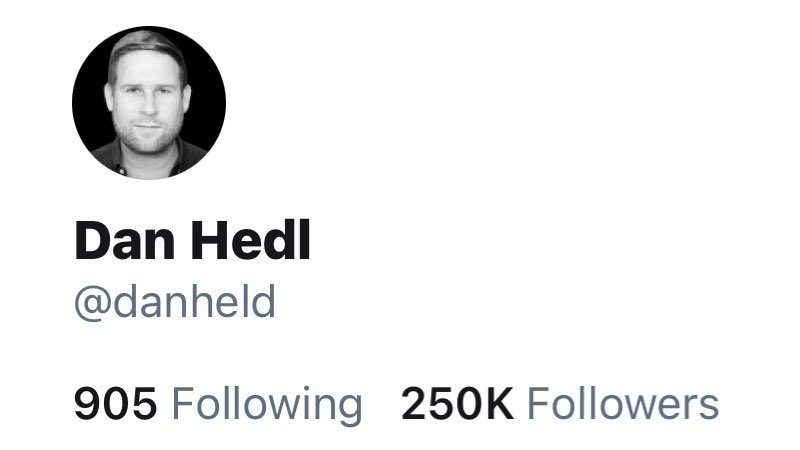 danheld's tweet photo. Just hit 250,000 Twitter followers!

+150,000 this year 🤯

Let’s take #Bitcoin to the moon! https://t.co/gG1VfFzzYD