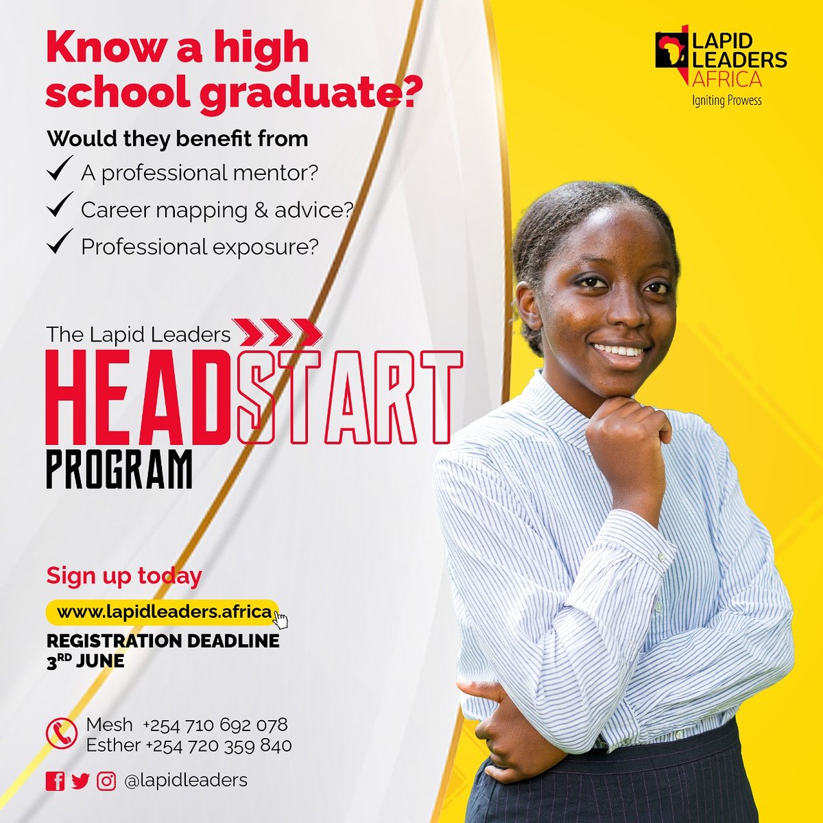 LapidLeaders's tweet photo. Why not help the most recent high school graduates today by directing them to the LAPID LEADERS HEADSTART program? We'll be sharing with them a wealth of knowledge on life after high school as we also expose them to the different careers within the industry. 

#LapidHeadStart https://t.co/48EyACvX0O