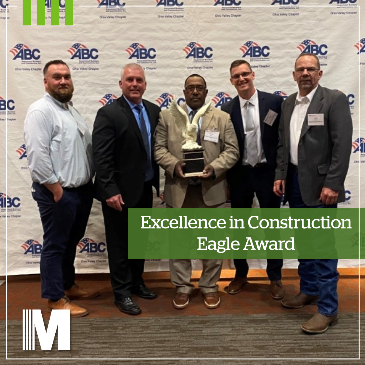 We were honored to receive an <a href="/OhioValleyABC/">Ohio Valley ABC</a> Excellence in Construction Eagle Award for the design-build replacement of a Process Cooling Tower at Wright-Patterson Air Force Base with our design partner <a href="/BargeDesign/">Barge Design Solutions</a>. #WeAreBuilding
