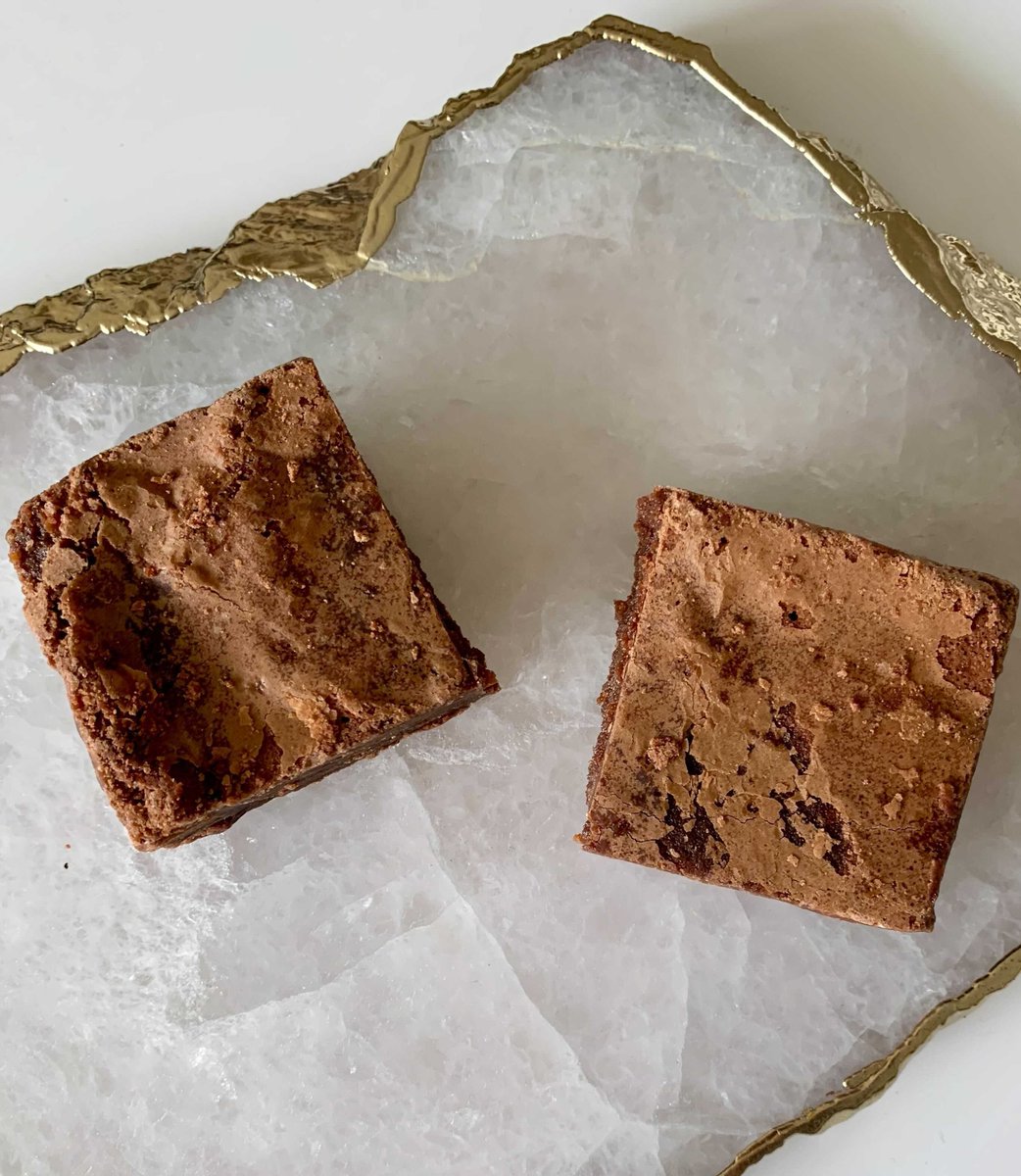 Yes, these brownies deserve to be served on a gold platter...