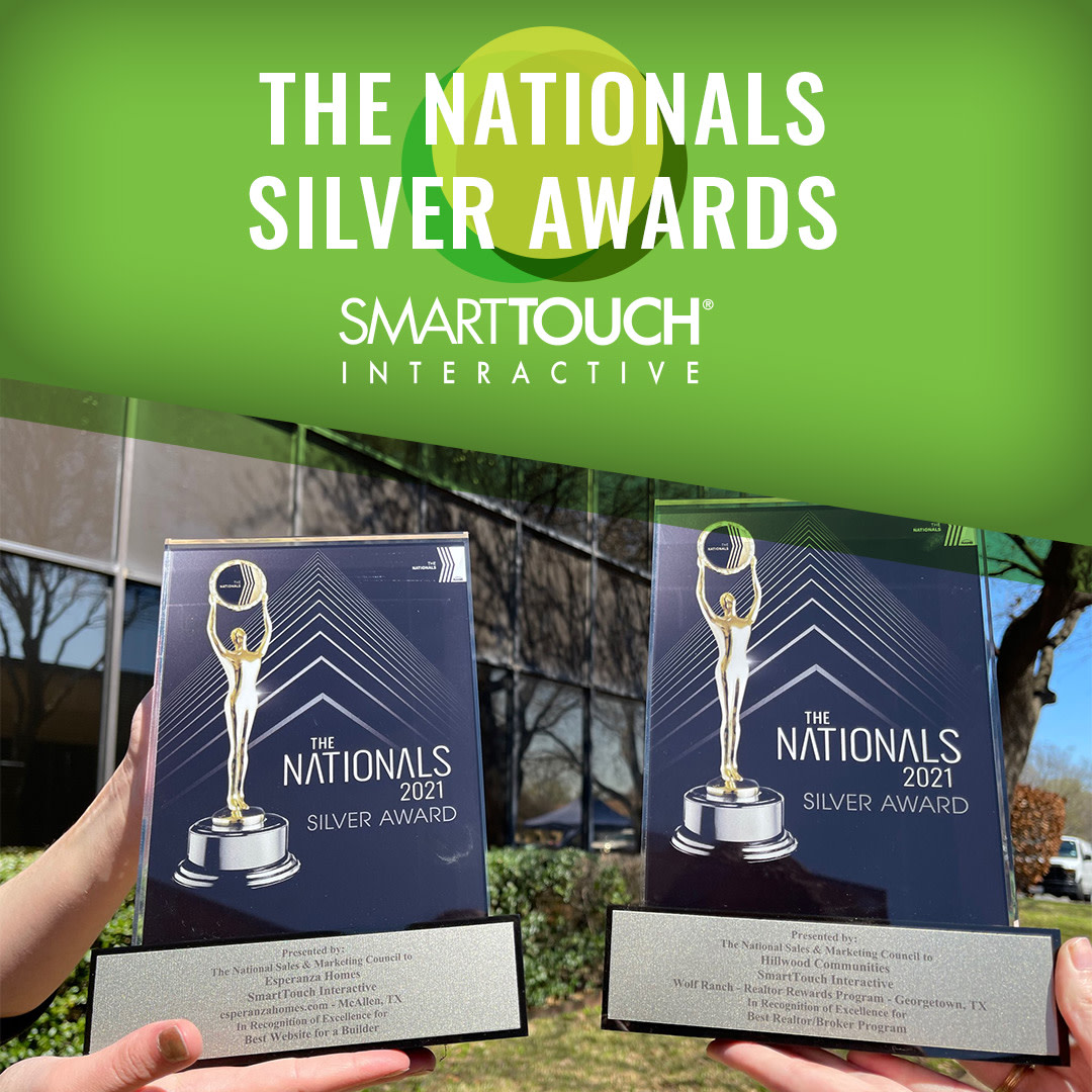 SmartTouchInt's tweet image. Check out our @NAHBhome @NationalsAwards 2021 Silver Awards for Best Website for a Builder for Esperanza Homes and Best Realtor/Broker Program for Wolf Ranch by Hillwood! 

Learn why these two marketing programs deserved top recognition this year here bit.ly/3oqFTMj