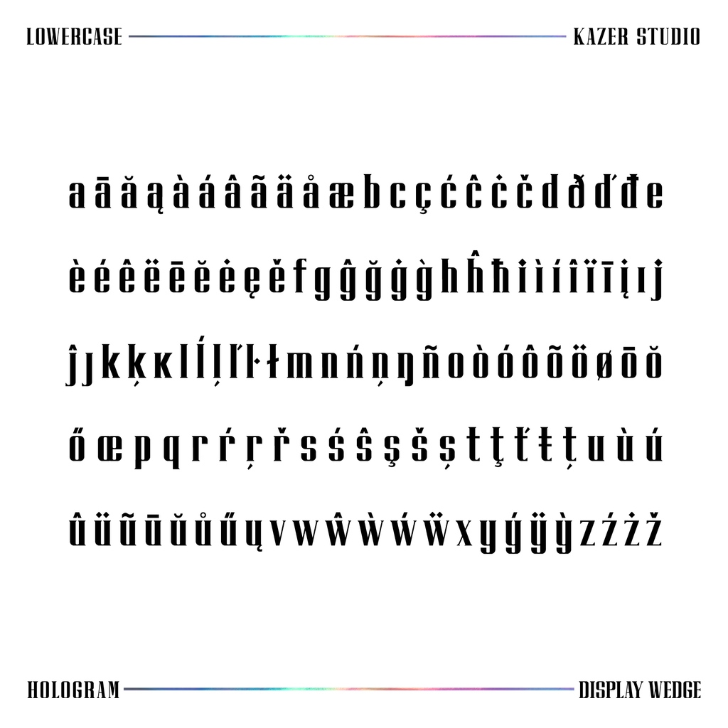 typedept_store's tweet photo. HOLOGRAM by @kazerstudio is a font inspired by the combination of future meets past. This font is most effective when applied to large display text like headings...

Test + buy 👀https://t.co/tuFyWe1Vzd

#typedepartment #typedesign #typedesigner #typeface #typefacedesign https://t.co/UP0VUfxHLZ