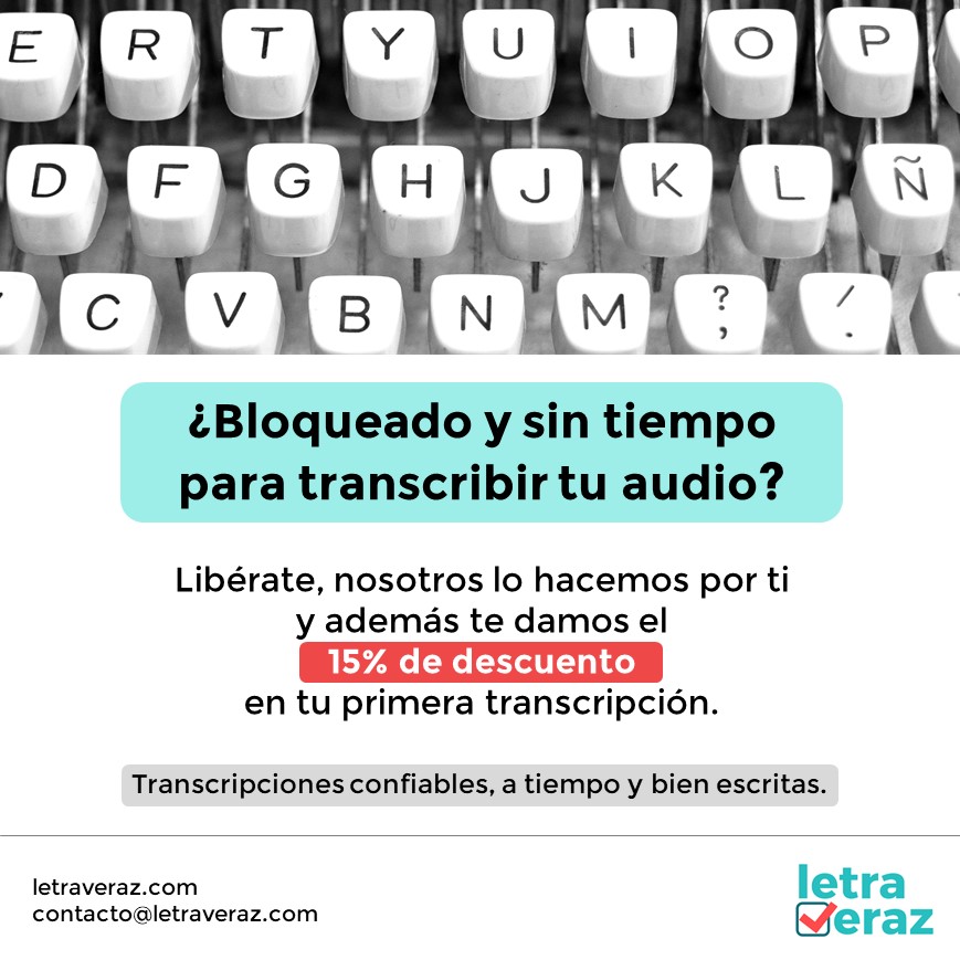 letraveraz's tweet photo. Además de hacer transcripciones confiables y cumplir con los tiempos acordados, te damos el 15% de descuento en tu primera transcripción. Contáctanos y no pierdas esta oportunidad. #transcripciones #audioatexto #transcripcionesdeaudio #transcripcionesaudiencias #abogados https://t.co/BVAvhEUjzm