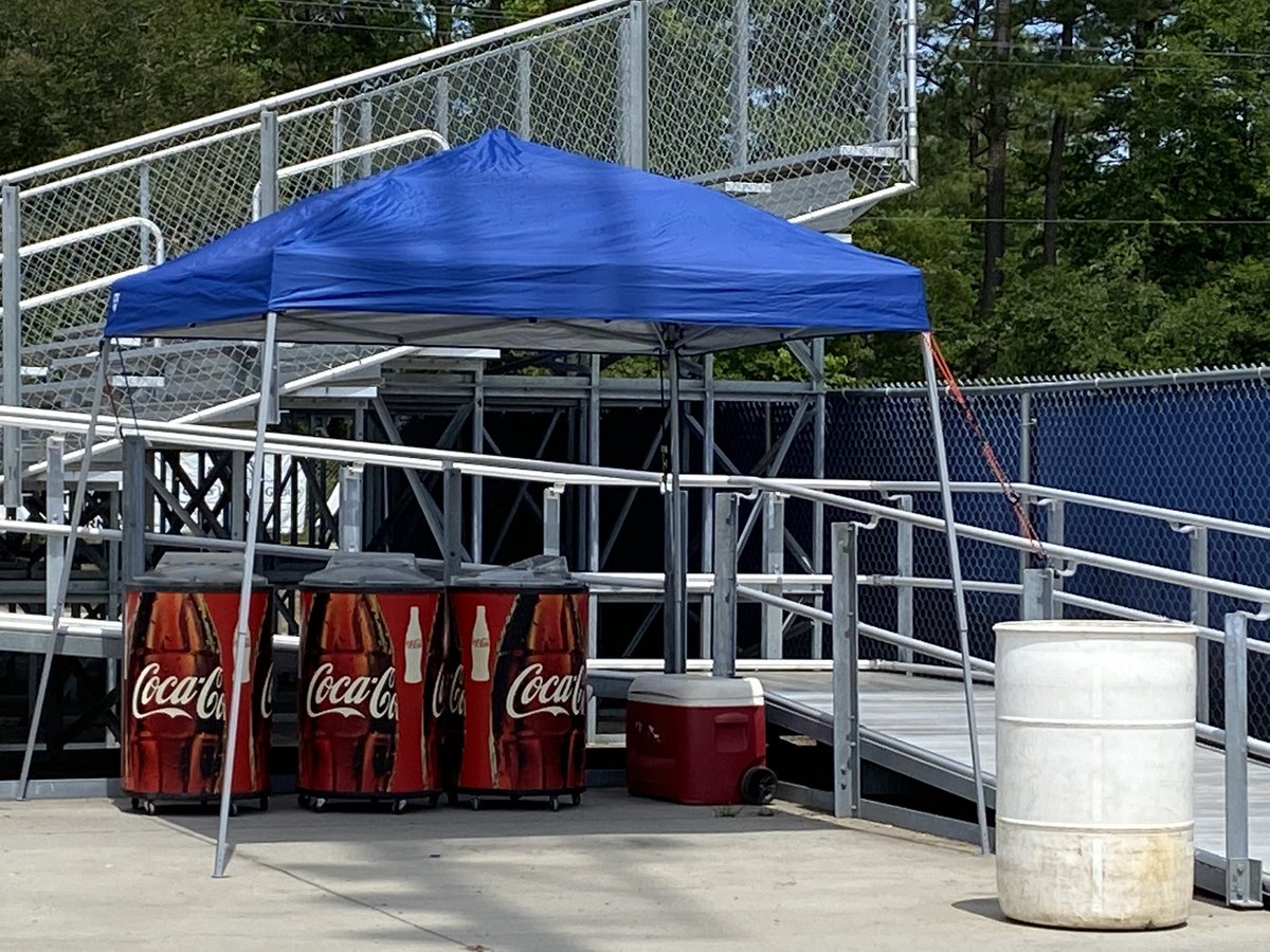 BerkeleyStagsAD's tweet photo. It’s a great day to play ball!   Prepping for lower state and pulling out all the extras!  Berkeley vs. Summerville.   Record crowd expected!  Let’s go Stags!  💙💛🦌 https://t.co/ABEdynGYPx