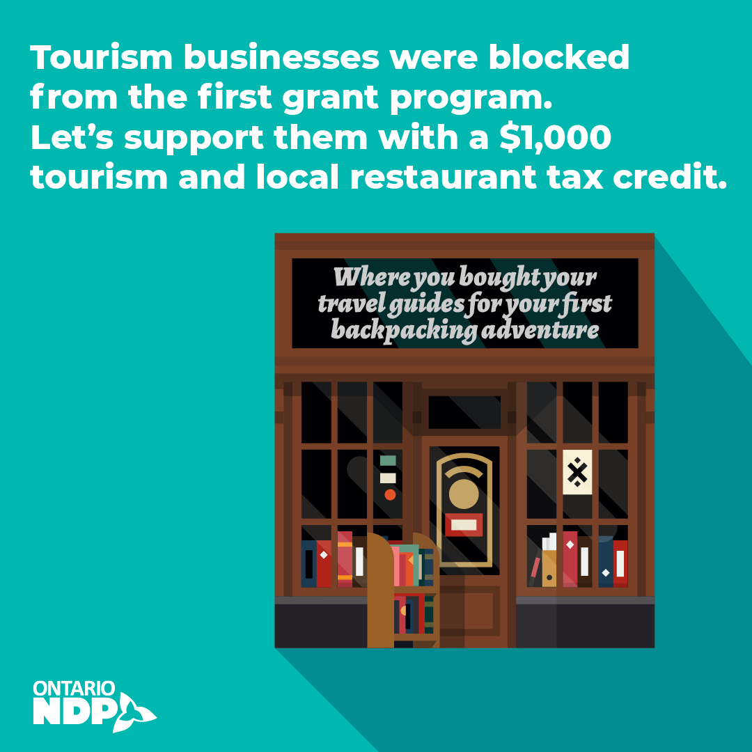 AndreaHorwath's tweet photo. Local businesses and the people who work there need support to get back on their feet.

Our plan:
👉improved Ontario Small Business Support Grant 
👉$1,000 tourism &amp; restaurant tax credit
👉support for personal care &amp; service-based biz
👉forgivable loans
#ReopenStayOpen #ONpoli https://t.co/fa1pRAuT1M