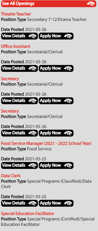 cabotsd's tweet photo. WOW! Look at all these job listings...many just posted today. If you're looking for a great job and haven't visited our Human Resources page on our district website, you need to before you miss out! Join our Panther family now!
https://t.co/wpAWHqVljN https://t.co/FGeAHOcrJL