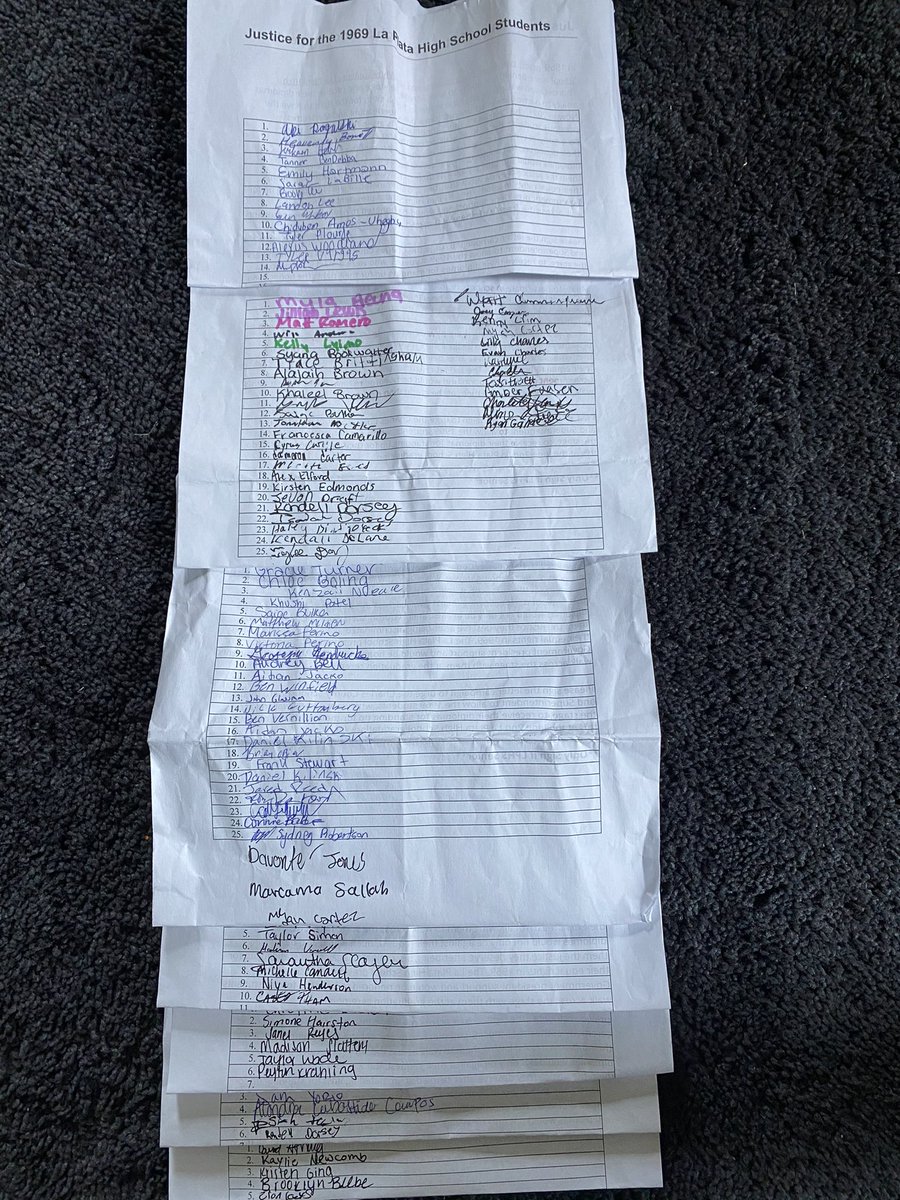 Today I gathered 100+ signatures from our LPHS graduates.We do not mind having the denied class of 1969 join us for graduation.

Not only LPHS graduates but students of Charles county stand for this initiative. <a href="/CCPS/">Charles County Public Schools</a> give the denied class of 1969 the graduation they deserve.