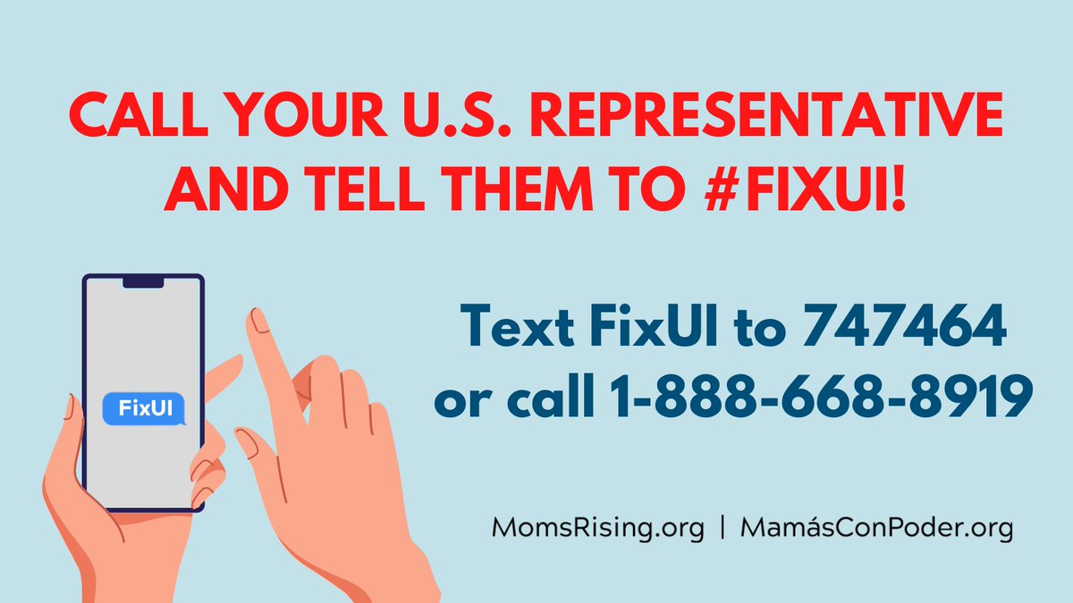 MomsRising's tweet image. 🚨 IMPORTANT ACTION NEEDED! 🚨

Text FixUI to 747464 to tell your Representative to save #unemployment benefits for struggling families across the country during #COVID19! #FixUI