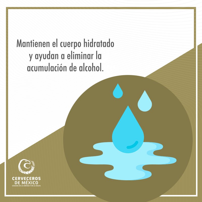 CervecerosdeMex's tweet photo. 💧🍻Durante tu consumo, toma agua, así ayudarás a tu cuerpo a procesar mejor el alcohol. 💧🍻 ¡Consume con responsabilidad! 

#ConsumoResponsable. https://t.co/roEmoc7YaB