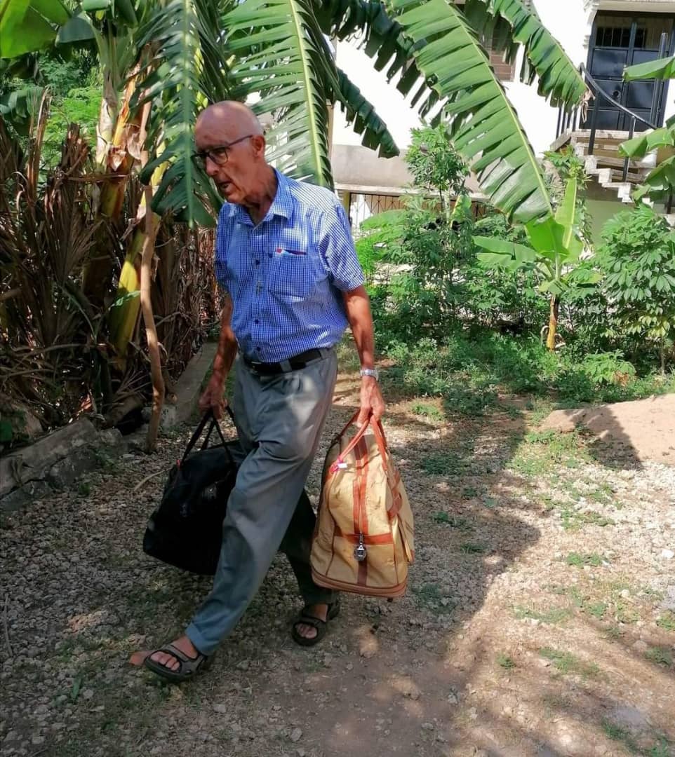 RealOlaudah's tweet photo. After 53 years of missionary work in Kenya (1968-2021), Fr. Adolf Omogaka Pöll, popularly known as “Father Alleluia,” packed all his personal belongings in two small bags, to return home to Italy for retirement. https://t.co/C86J3VpHbU