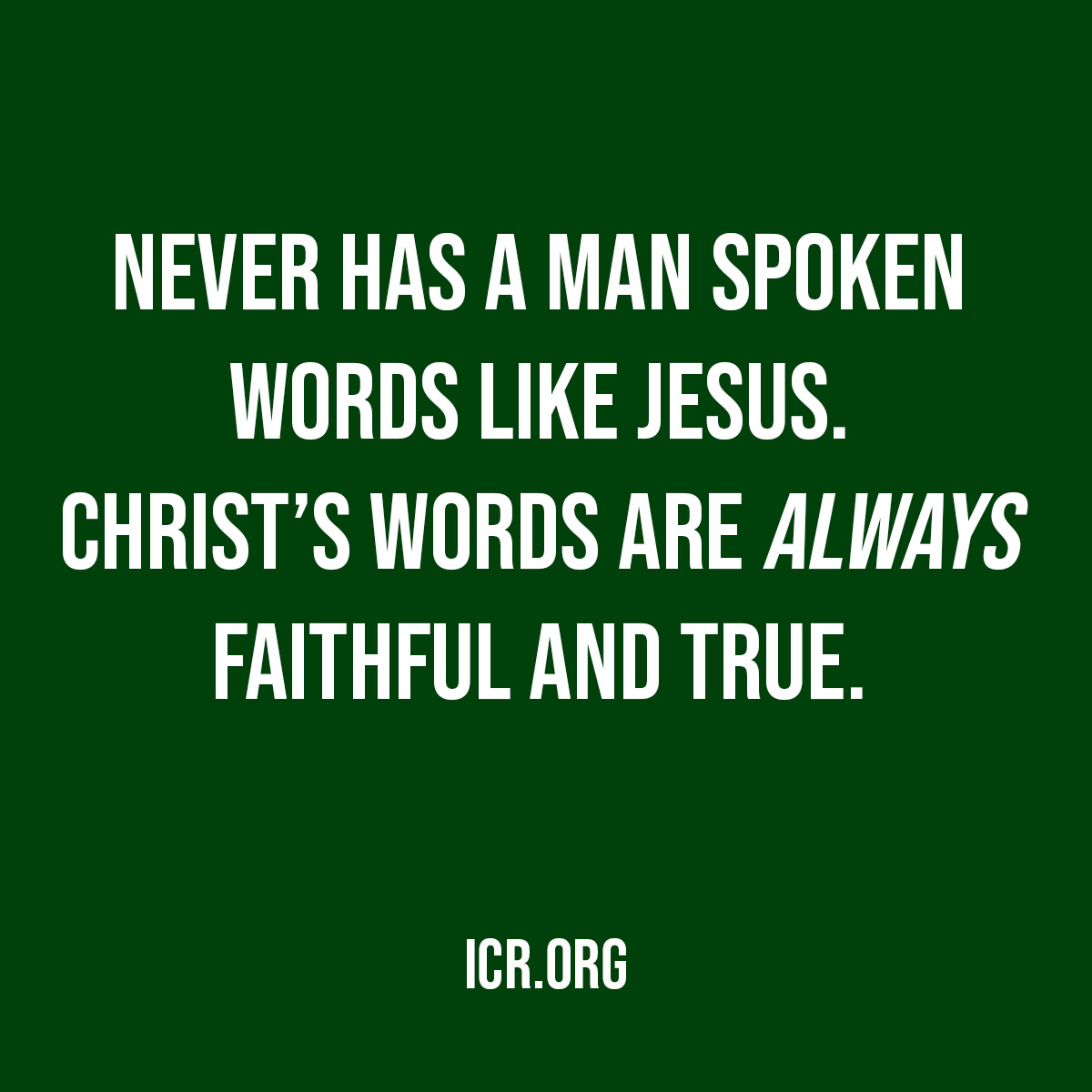 ICR (@icrscience) on Twitter photo ✝️ Never has a man spoken words like Jesus. Christ's words are always faithful and true.
#QuoteOfTheDay #Truth
<a href="/randyguliuzza/">Randy Guliuzza</a> ✝️ Never has a man spoken words like Jesus. Christ's words are always faithful and true.
#QuoteOfTheDay #Truth
<a href="/randyguliuzza/">Randy Guliuzza</a>