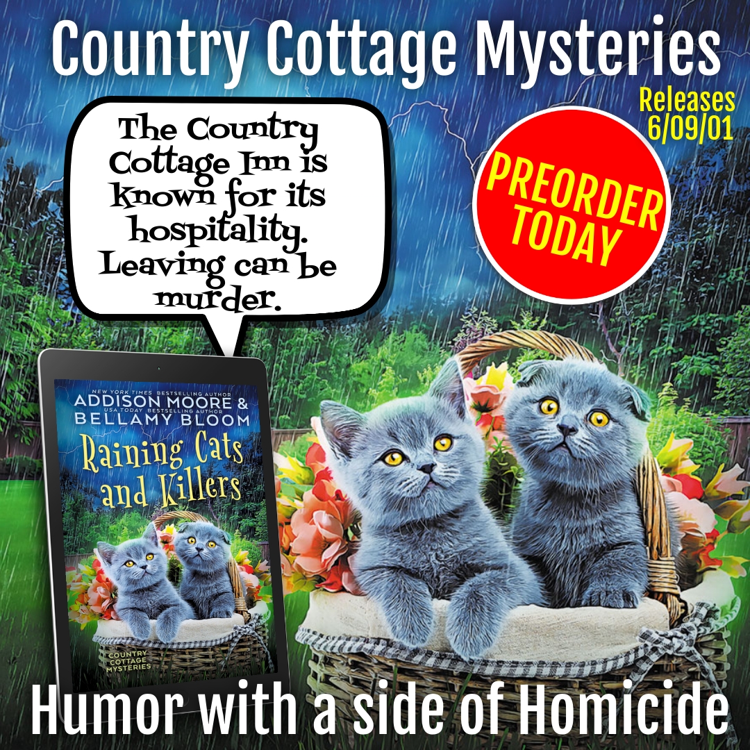 Raining Cats and Killers is almost here! Amazon-&gt; amzn.to/39t8Wcm A haunted wedding and a little murder kicks off a sun soaked summer in Cider Cove. Each book in series can be read individually, so dive on in! Humor with a side of homicide! #Cozymystery #Kindleunlimited