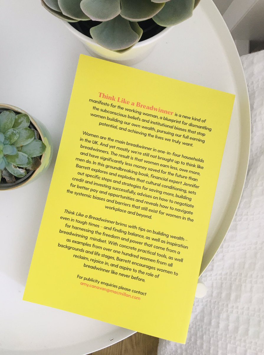 holliem_PR's tweet photo. 💛 Massive thanks to @siangardiner_ for sending me this fantastically bright &amp; colourful proof of #ThinkLikeABreadwinner by Jennifer Barrett! 💛 

I don’t often read non-fiction, but this sounds fab, looking forward to it! 💰 

Out in June from @booksbybluebird https://t.co/vy4tXuGUZx