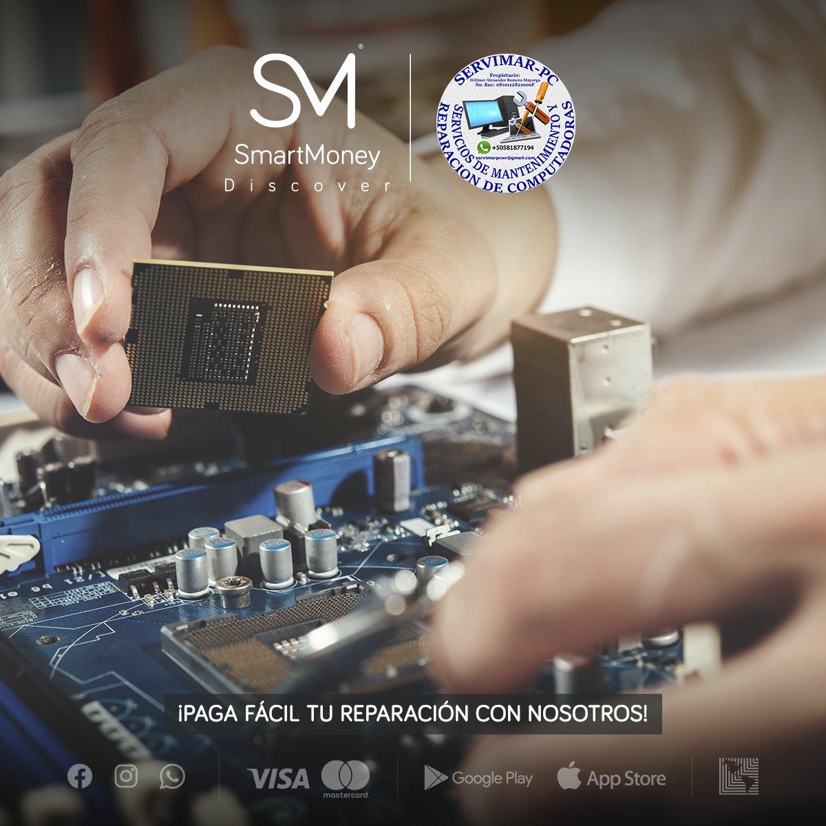 AppSmartMoney's tweet photo. ¡Damos la bienvenida a Reparación de Computadora - Soporte Técnico a la nueva experiencia de compra con #smartmoney!😎🥳
👉Para mayor Información puedes contactarlos por WhatsApp a los teléfonos +50581877194 / +50581623219
⬇ Descarga la app aquí: https://t.co/P4skbmLcPe https://t.co/fDfFQX4dtP