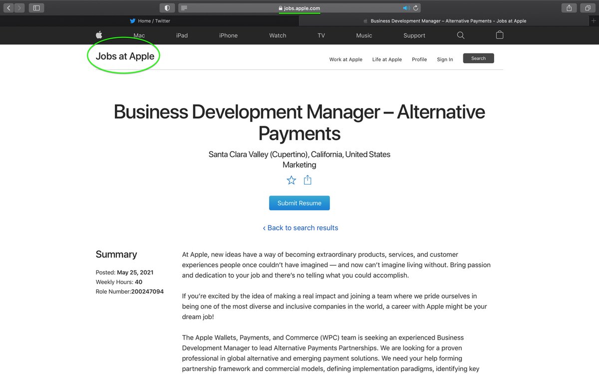 solposts's tweet photo. $APPLE esta buscando nuevos empleados con estas cualificaciones:

¿Es $APPLE la siguiente empresa que anunciara su gran compra de #Bitcoin ? https://t.co/66K5Wgym3I