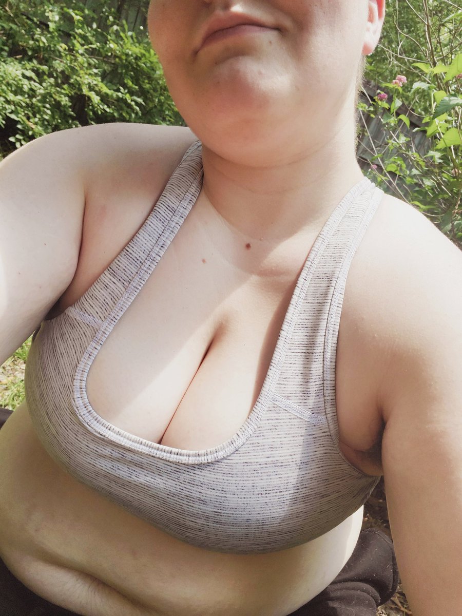 withlovelottie's tweet photo. snuck outside to play while sir is busy... my bra is so tight... should i slip out my tits for a little fun time? 💖💖😉 https://t.co/O9TFlmNnYk